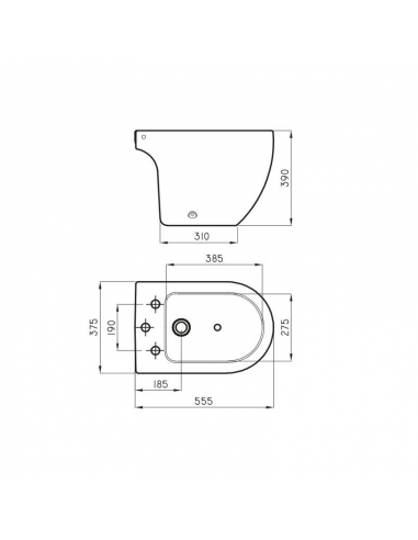 Bidet Ferrum Fontana 3 Agujeros Boa3j-b