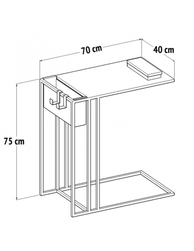 Escritorio Alamada Klimt Black 70x75x40