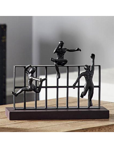 Mdk Adorno 3 Hombres Metal/madera...