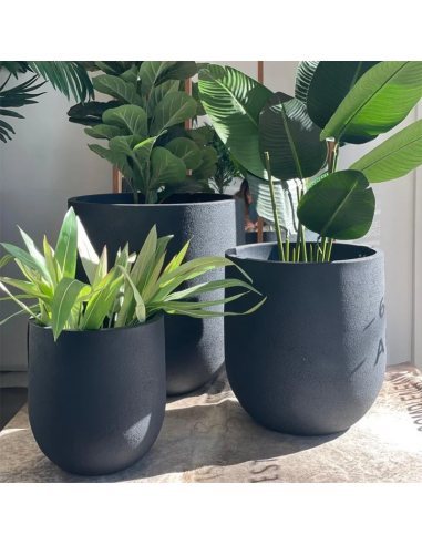 Abril Deco Maceta Rústica Cas Plomo 55cm