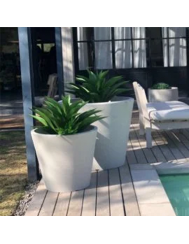 Maceta Abril Deco Línea Baja Cemento...