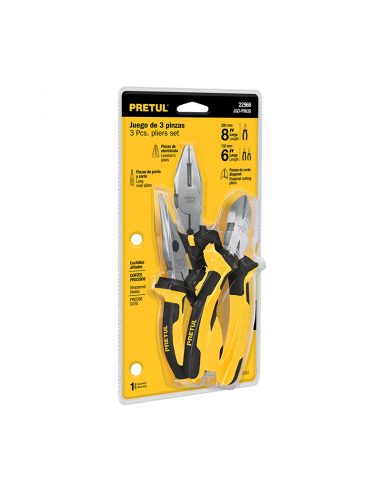 Set x 3 Pinzas Truper en Blister 22966