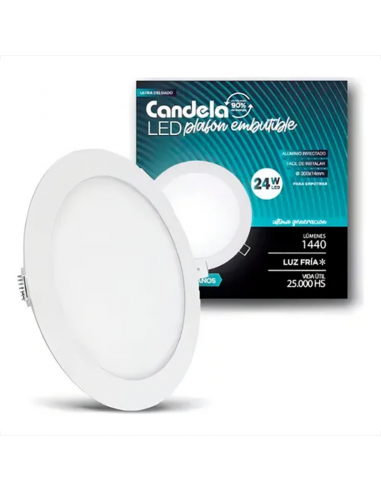 Plafón Embutir Redondo Candela 24w...