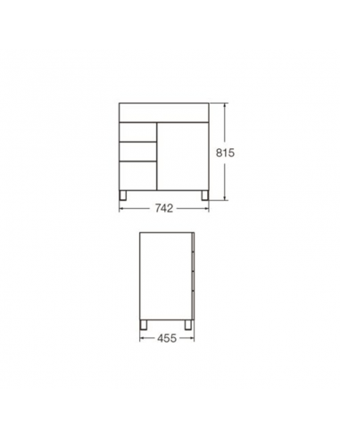 Mueble Ferrum Cadria 75cm Pta/3 Cajón...