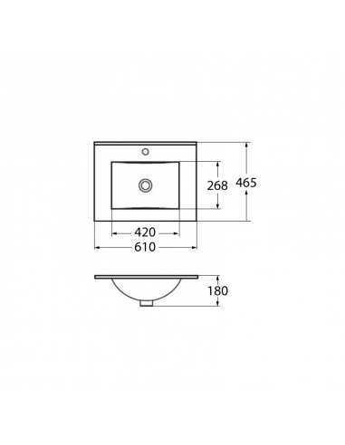 Lavatorio Mesada Ferrum Cadria 60cm 3...