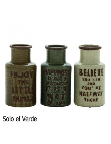 Florero De Ceramica Mideko Verde U38897V