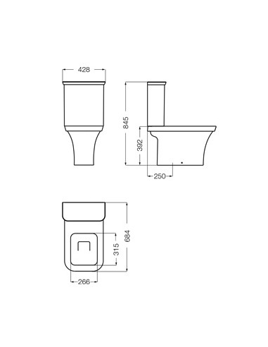 Inodoro Largo Ferrum Milena 4,5 L...