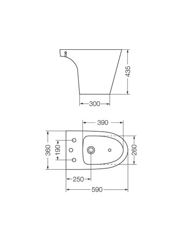 Bidet Ferrum Marina 1 Agujero Blanco...