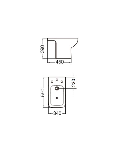 Bidet Ferrum Trento 3 Agujeros Blanco...