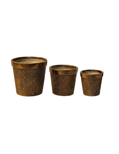 Set X 3 Maceta De Ceramica Junko 14...