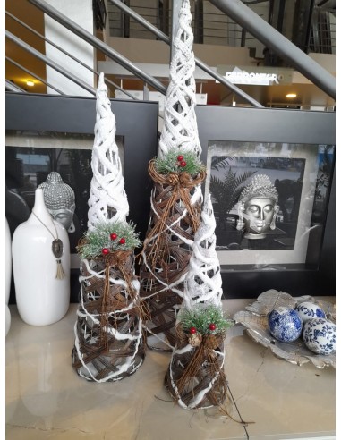 Set  X 3 Cono De Nieve Con Luz Cecils...