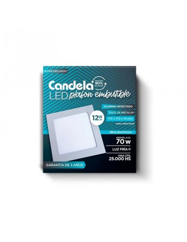 Plafon De Embutir Candela Cuadrado...