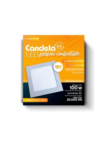 Plafon De Embutir Candela Cuadrado...