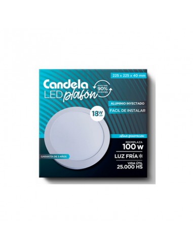 Plafon Con Base Candela Redondo 18W...