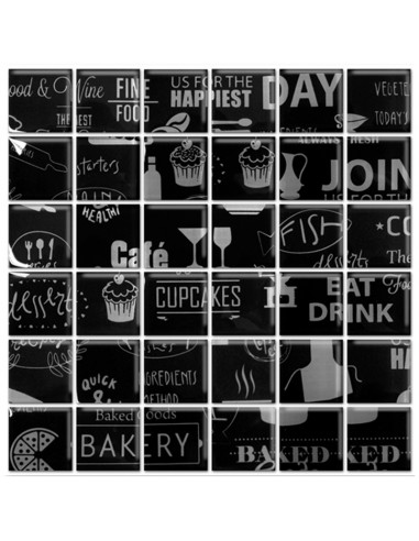 Mosaico De Cerámica Piu Food Negro 30...