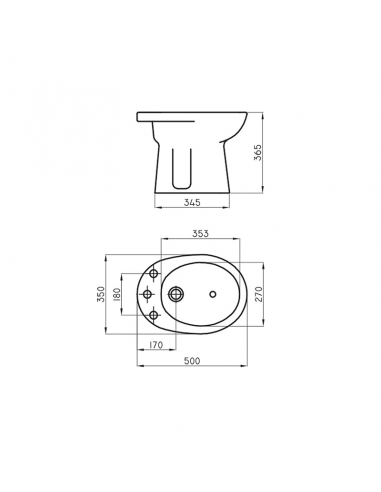 Bidet Ferrum Andina 3 Agujeros Blanco...